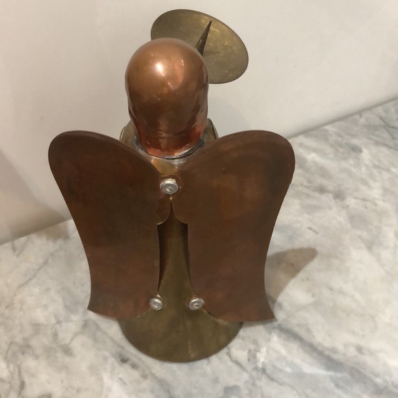 Copper and brass, bronze vintage candleholder angel - Picture 5 of 8